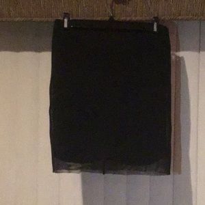 Forever 21 black skirt w mesh layover. NWT